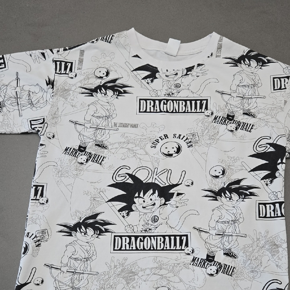Dragonaballz Graphic Black & White T-Shirt - Adult Size Small
